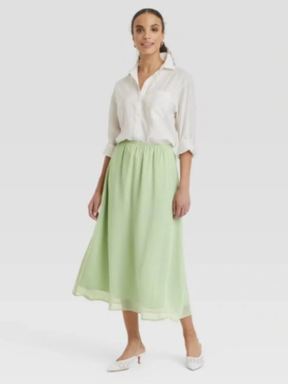 A New Day Women's Sheer Maxi A Line Skirt